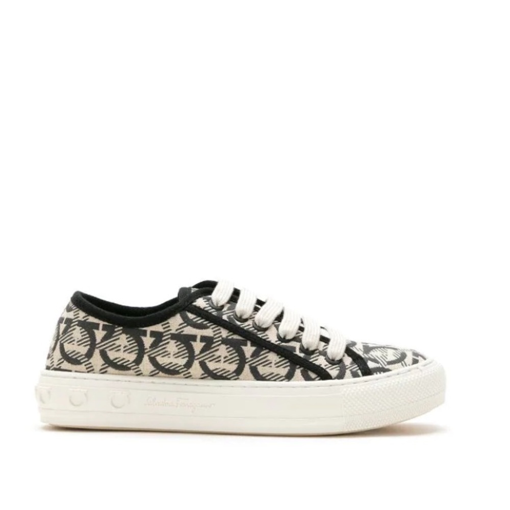Salvatore Ferragamo Black and White Sneakers
